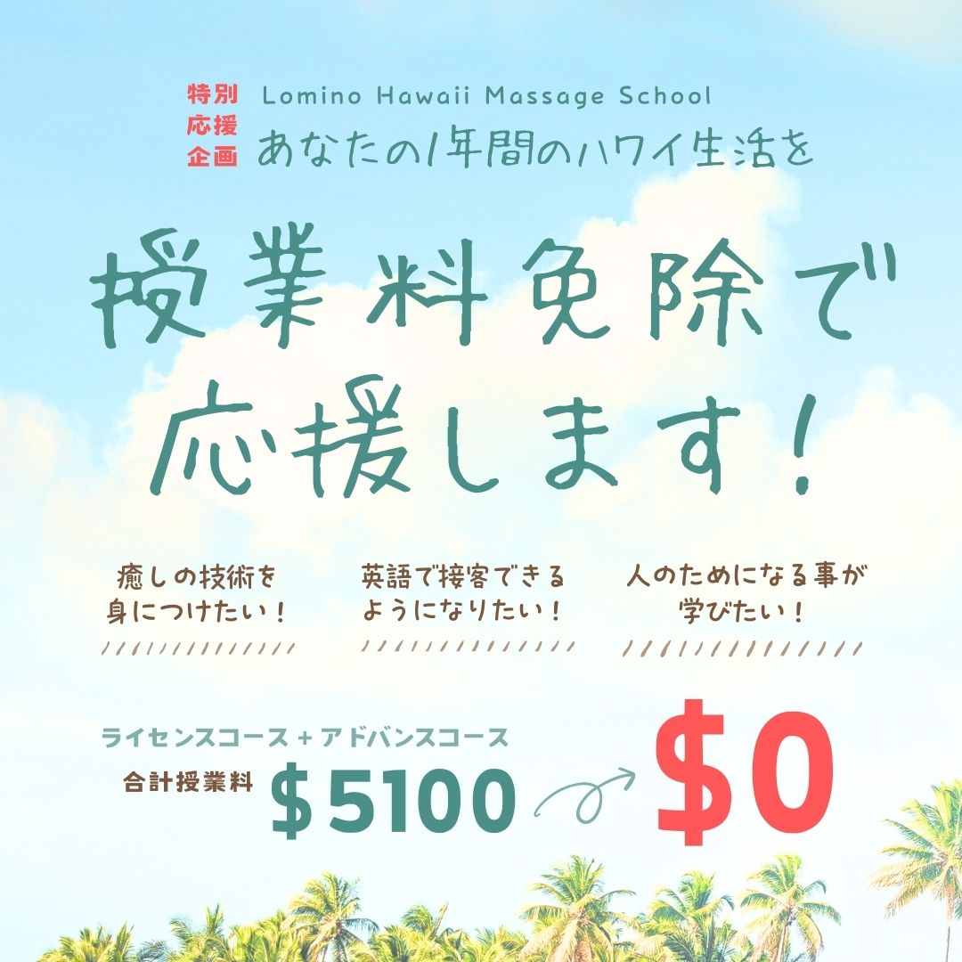 授業料免除で1年間のハワイ留学したい方へ