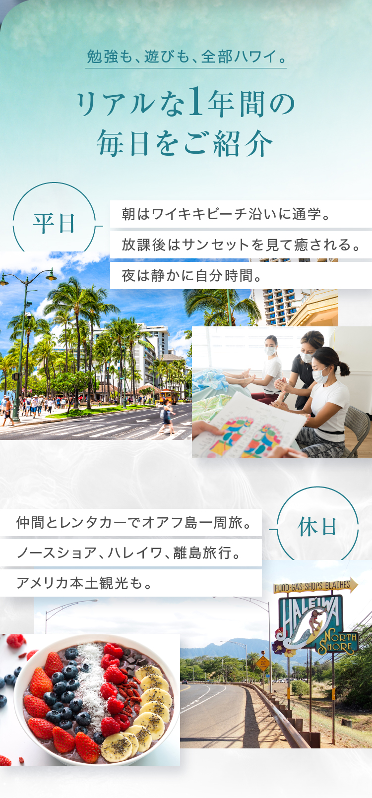 勉強も、遊びも、全部ハワイ。リアルな1年間の毎日をご紹介
