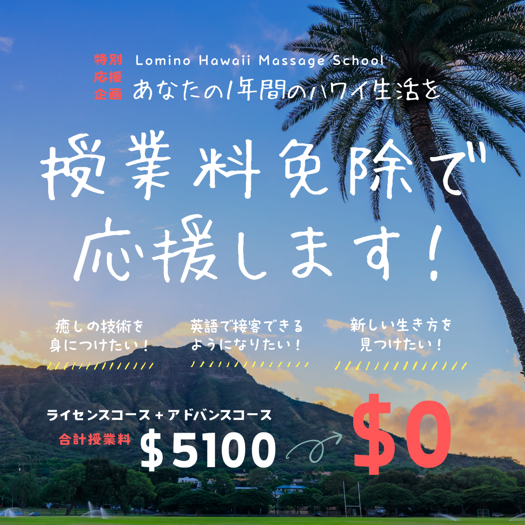 授業料免除で1年間のハワイ留学したい方へ